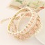 22K pink metal chains decorated multilayer design alloy Korean Fashion Bracelet