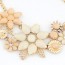 Skinny beige gemstone decorated bauhinia flower design
