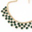 Scene dark green CZ diamond decorated Multi-level design alloy Bib Necklaces