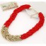 Funny red beads weave simple design alloy Beaded Necklaces