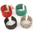 Native red beads decorated multi-layer design alloy Fashion Bangles
