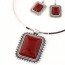 Couture Red Square Pendant Simple Design Alloy Jewelry Sets
