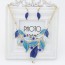 Celtic Blue Diamond Decorated Leaf Shape Design Alloy Jewelry Sets
