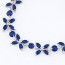 Waltons Dark Blue Diamond Decorated Flower Design Alloy Crystal Bracelets