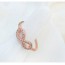 Religious White & Rose Gold Diamond Decorated Eight-shape Design Zircon Crystal Rings