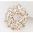 Shining White Diamond Decorated Leaf Shape Design Alloy Korean Brooches