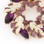 Tribal Dark Purple Diamond Decorated Leaf Shape Design Alloy Korean Brooches