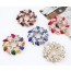 Hemp Multicolor Diamond Decorated Leaf Shape Design Alloy Korean Brooches