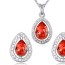 Players Padparadscha Diamond Decorated Waterdrop Shape Design Alloy Crystal Sets