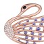 Kinetic Pinkish Purple Diamond Decorated Swan Shape Design Alloy Crystal Brooches
