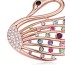 Active Multicolor & Rose Gold Diamond Decorated Swan Shape Design Alloy Crystal Brooches
