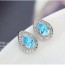 Shopping Navy Blue Diamond Decorated Waterdrop Shape Design Alloy Crystal Sets