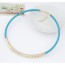 Fancy Blue Metal Decorated Simple Design Rope Chokers