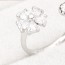 Stylish Silver Color Diamond Decorated Flower Design Alloy Korean Rings