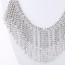 Bendable Silver Color Chain Decorated Tassel Design Alloy Bib Necklaces