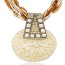 Posh Beige Gemstone Decorated Simple Design Alloy Bib Necklaces