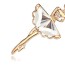 Top Rated White & Champagne Gold Dancing Girl Shape Decorated Simple Design Alloy Crystal Brooches