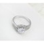 Everlas White Diamond Decorated Simple Design Zircon Crystal Rings
