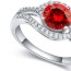 Little Garnet Red Diamond Decorated Simple Design Zircon Crystal Rings