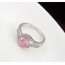 Fit Pink Diamond Decorated Simple Design Zircon Crystal Rings