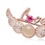 Micro Copper & Rose Gold Pearl Decorated Wings Shape Design Alloy Crystal Brooches