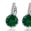 Bead Green Diamond Decorated Simple Design Alloy Crystal Earrings
