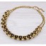 Fashion Gold Color Skull Shape Decorated Simple Design Alloy Bib Necklaces