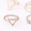 Smart Gold Color Diamond Decorated Triangle Shape Design (5pcs)