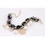 Wholesale Black & White Pearl Decorated Weave Design Alloy Korean Fashion Bracelet