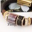 Mechanic Brown Gemstone Decorated Simple Design Alloy Fashion Bracelets