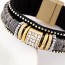 Claddagh Gray Diamond Decorated Double Layer Design Alloy Fashion Bracelets