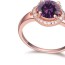Handcrafte Purple & Rose Gold Diamond Decorated Simple Design Zircon Crystal Rings