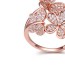 Synthetic White & Rose Gold Diamond Decorated Butterfly Shape Design Zircon Crystal Rings