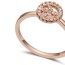Hydraulic White & Rose Gold Diamond Decorated Peace Shape Design Zircon Crystal Rings