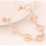 Charm Gold Color Rose Shape Decorated Hollow Out Design Alloy Korean Fashion Bracelet