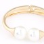 Ruffled Gold Color Pearl Decorated Simple Design Alloy Fashion Bangles