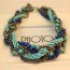 Collar Blue Gemstone Decorated Weave Design
