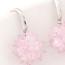 Indie Pink Gemstone Decorated Flower Design Alloy Fashion Earrings