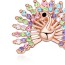Beautiful Multicolor & Rose Gold Diamond Decorated Peacock Shape Design Alloy Crystal Brooches