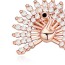 Sparking White & Rose Gold Diamond Decorated Peacock Shape Design Alloy Crystal Brooches