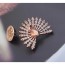 Sparking White & Rose Gold Diamond Decorated Peacock Shape Design Alloy Crystal Brooches