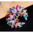 Dreamlike Multicolor Diamond Decorated Meniscus Shape Design Alloy Crystal Brooches