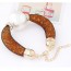 Hemming Orange Pearl Decorated Simple Design Alloy Korean Fashion Bracelet