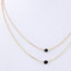 Magnifying Black Beads Decorated Double Layer Design Alloy Chains