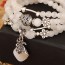 Preppy Beige Beads Decorated Purse Shape Multilayer Design Alloy Fashion Bracelets