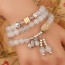 Deathly White Beads Decorated Multilayer Design Alloy Fashion Bracelets