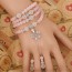 Luxury Pink Beads Decorated Multilayer Design Alloy Fashion Bracelets