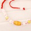 Fashion Gold Color Beads Decorated Weave Design Alloy Korean Fashion Bracelet