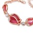 Boutique Plum Red Diamond Decorated Flower Design Alloy Korean Fashion Bracelet