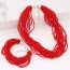 bohemia Red Beads Decorated Multilayer Design Alloy Jewelry Sets